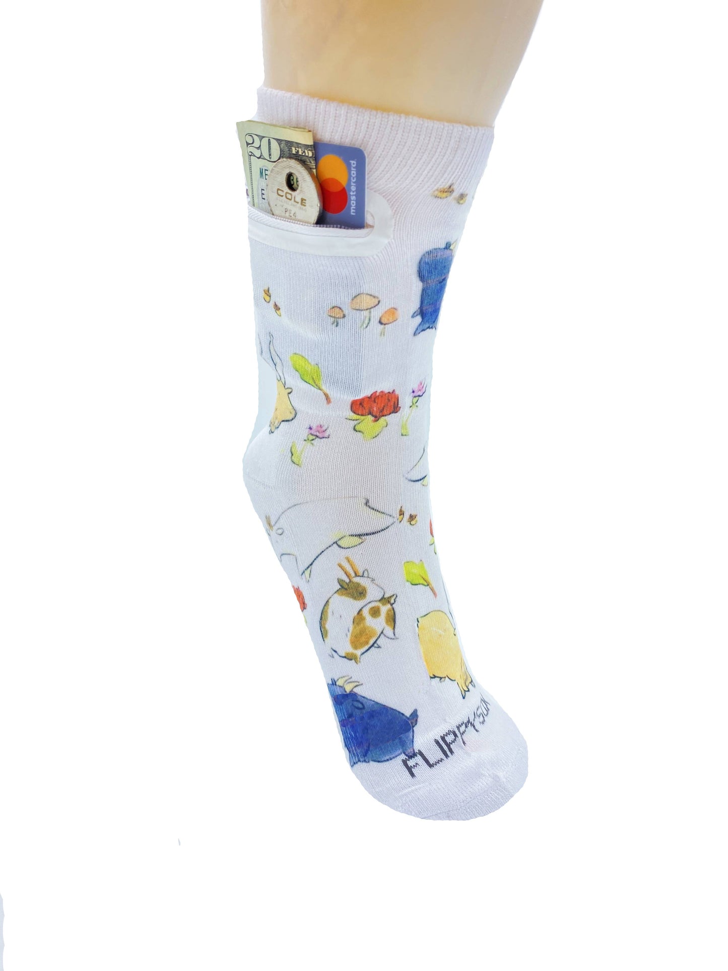 Zipper Sock Wallet - Sheep Sock