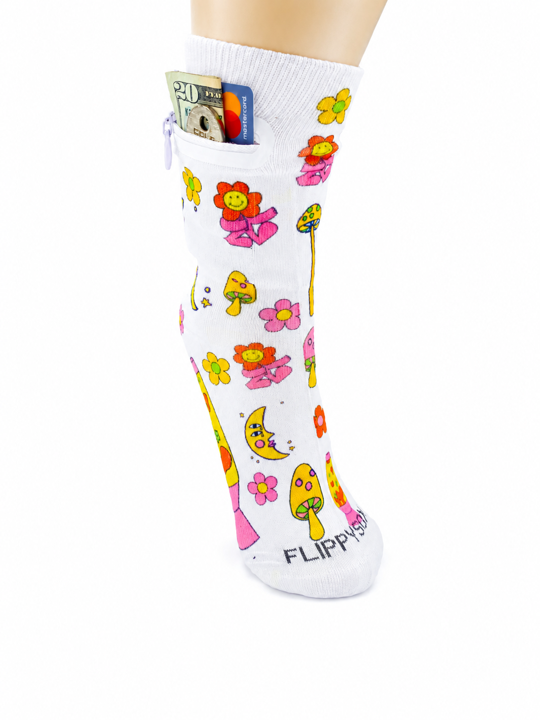 Zipper Sock Wallet - Hippie Sock