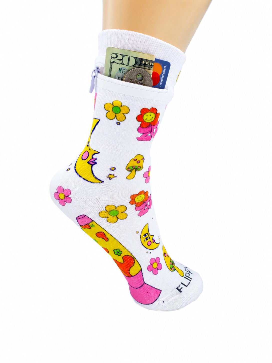 Zipper Sock Wallet - Hippie Sock