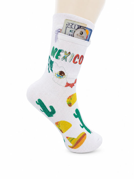 Zipper Sock Wallet - Mexico Sock
