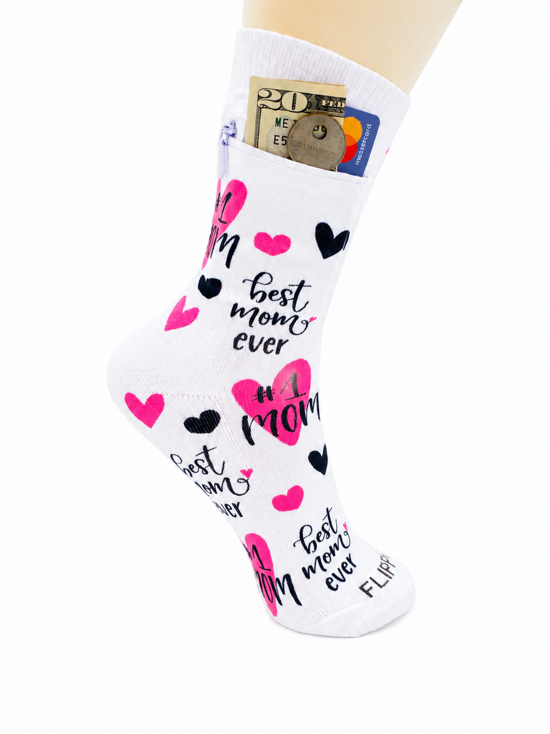 Zipper Sock Wallet - Mom Sock