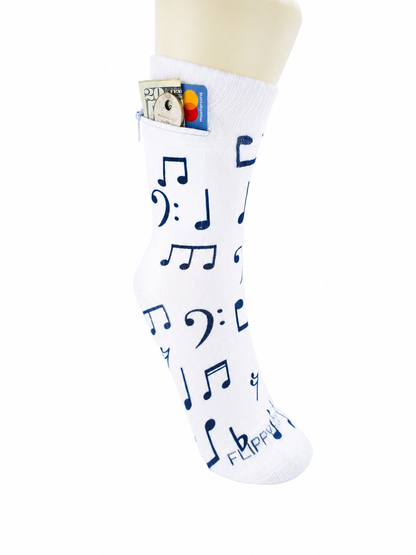 Zipper Sock Wallet - Music Sock