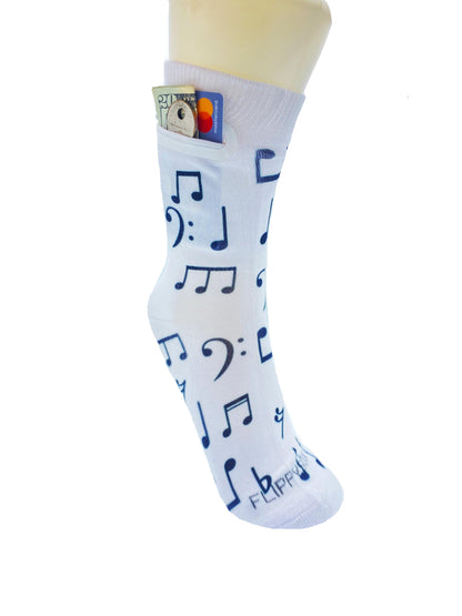 Zipper Sock Wallet - Music Sock