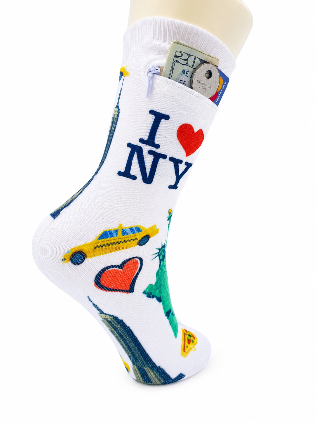 Zipper Sock Wallet - New York Sock
