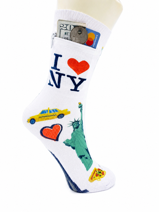 Zipper Sock Wallet - New York Sock