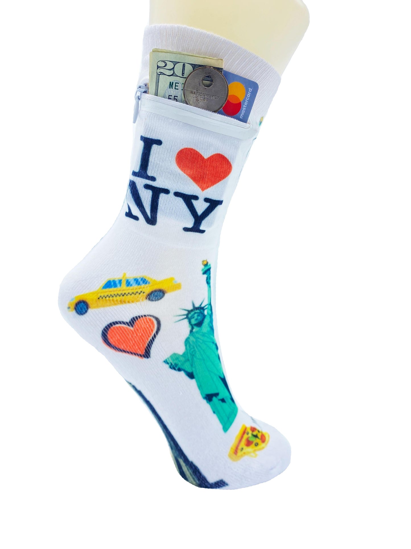 Zipper Sock Wallet - New York Sock