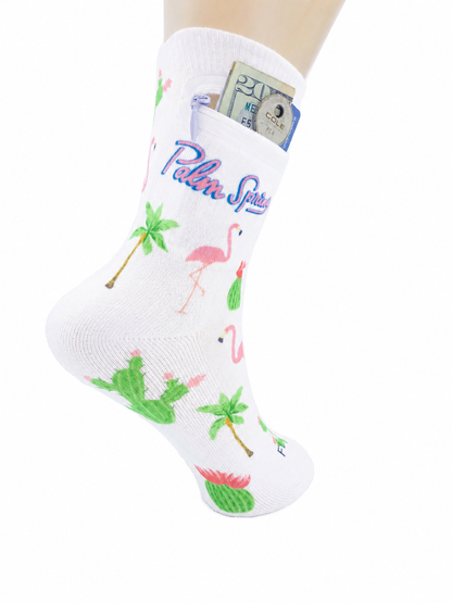 Zipper Sock Wallet - Palm Springs Sock