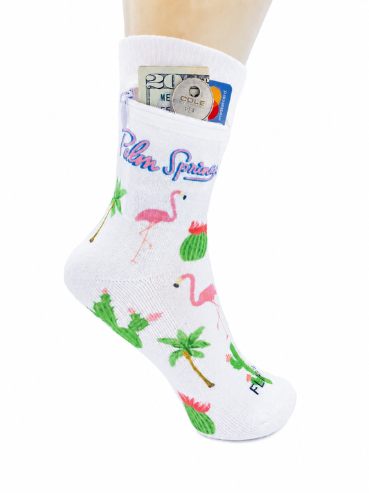 Zipper Sock Wallet - Palm Springs Sock