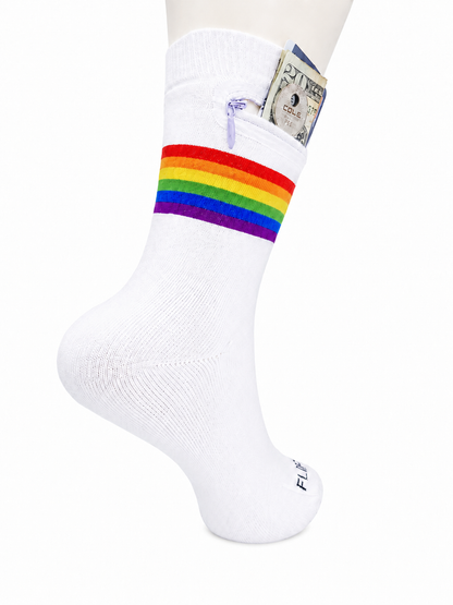 Zipper Sock Wallet - Rainbow Sock