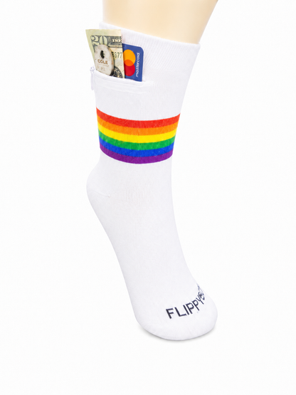 Zipper Sock Wallet - Rainbow Sock