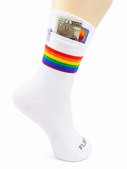 Zipper Sock Wallet - Rainbow Sock