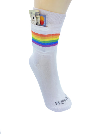 Zipper Sock Wallet - Rainbow Sock