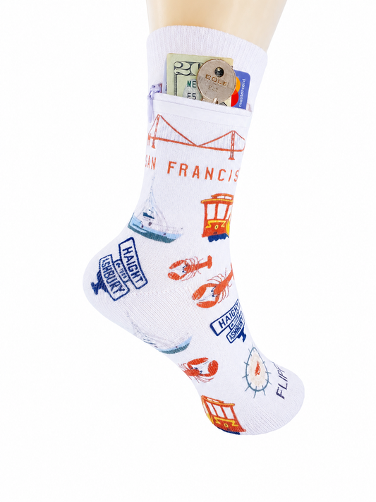 Zipper Sock Wallet - San Francisco Sock