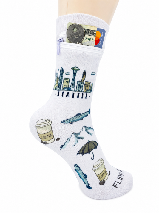 Zipper Sock Wallet - Seattle Sock