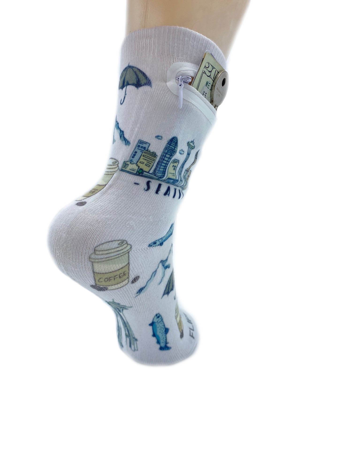 Zipper Sock Wallet - Seattle Sock