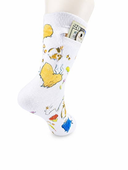 Zipper Sock Wallet - Sheep Sock