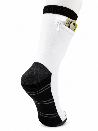 Zipper Sock Wallet (3 Pack) - Striped Black Gray Sock