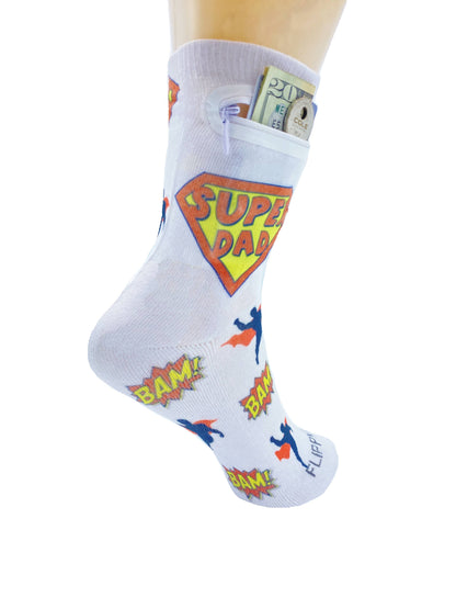 Zipper Sock Wallet - Super Dad Sock