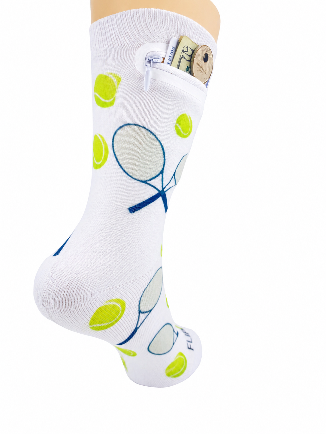 Zipper Sock Wallet - Tennis
