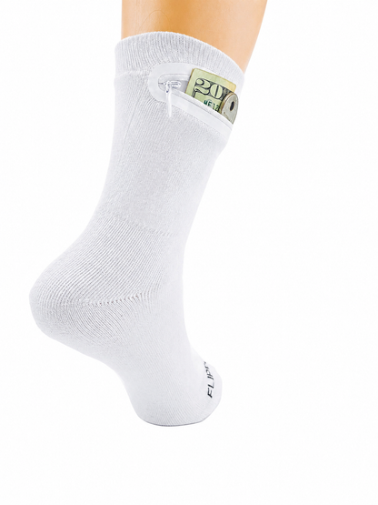 Zipper Sock Wallet - White Sock