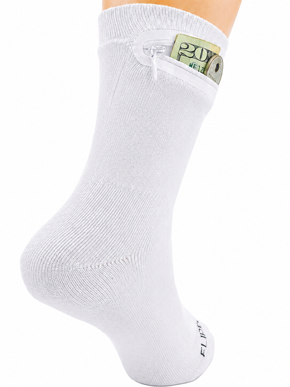 Zipper Sock Wallet - White Sock
