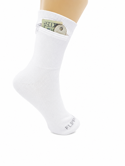 Zipper Sock Wallet (3 Pack) - White Sock